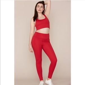Girlfriend collective Large L cherry red leggings